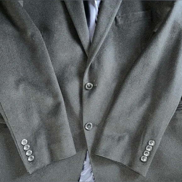 Nautica 46R Wool-Silk-Cashmere Men's Sport Coat Blazer 2 Button. Jet Black NWOT
